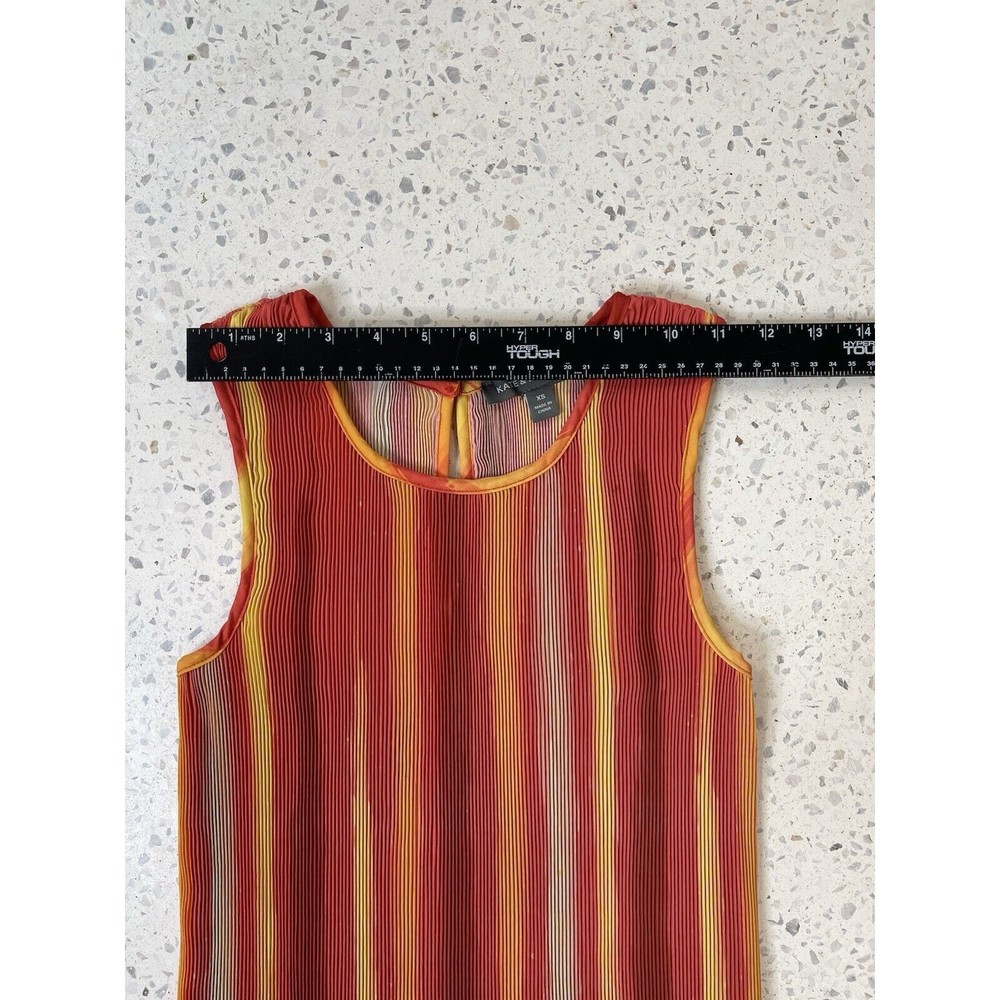 Kate & Mallory Women XS Dress Orange Accordion Maxi Sunset Luxury Ombre Resort - Picture 8 of 12